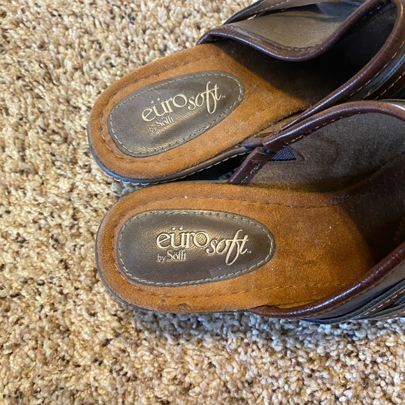 ❤️ Euro Soft Genuine Leather Clogs Slip on Mules in Brown - Picture 5 of 6
